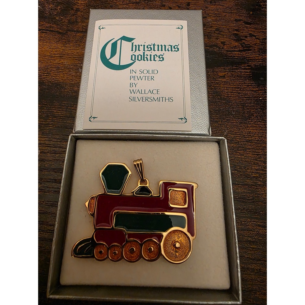 Wallace Silversmiths Christmas Cookies Train Engine Solid Pewter‎ Ornament